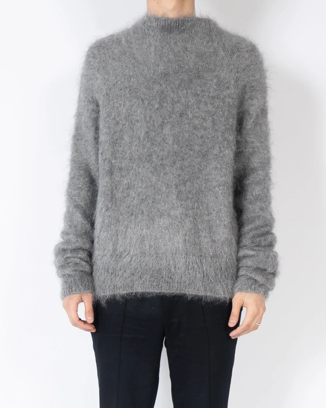 FW17 Grey Fuzzy Mohair Knit